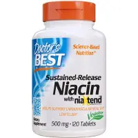 Doctors Best , Niacine à Libération Soutenue avec niaXtend, 500 mg, 120 Comprimés