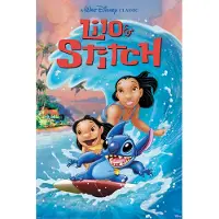 Pyramid Lilo & Stitch Wave Surf Unisexe Poster Multicolore Papier