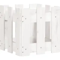 vidaXL Jardinière avec design de clôture blanc 30x30x30 cm pin massif