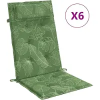 vidaXL Coussins de chaise à dossier haut lot de 6 modèle de feuille