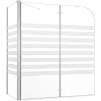 vidaXL Paroi de douche 120x68x130 cm verre trempé rayé