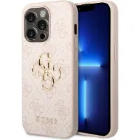 GUESS Coque 4G Metal Logo Backcover pour Apple iPhone 14 Pro - Rose