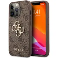 GUESS Coque 4G Metal Logo Backcover pour Apple iPhone 13 Pro Max - Marron