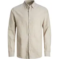 Jack & Jones Elinen Blend Long Sleeve Shirt Gris 8 Years Garçon