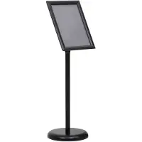 vidaXL Support d'affiche A4 sur pied Noir Alliage d'aluminium
