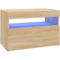 vidaXL Armoire TV avec lampes LED Chêne Sonoma 60x35x40 cm