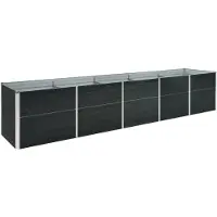 vidaXL Parterre de jardin surélevé Acier galvanisé 400x80x77 cm Anthracite