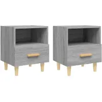 vidaXL Tables de chevet 2 pcs Sonoma gris 40x35x47 cm