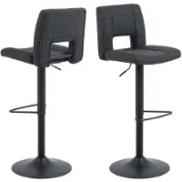 Ebuy24 Sylvia tabouret de bar tissu gris.