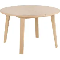 Ebuy24 ALine table de salle à manger Ø120cm préparé pour des plaques supplémentaires plaqué chêne.