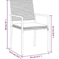vidaXL Ensemble de jardin 3 pièces avec coussins Poly rotin et acier