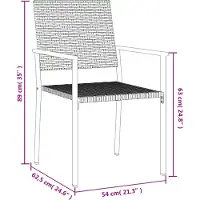 vidaXL Ensemble de jardin 5 pièces Poly rotin et acier