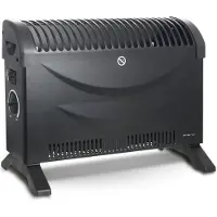 Emerio Convecteur noir 2000 watts 3 niveaux de puissance de chauffage, Radiateur, Noir
