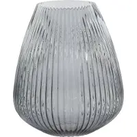 Point-Virgule Vase en verre bleu d17.7 h18cm