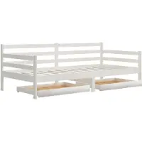 vidaXL Lit de jour avec tiroirs 90x200 cm Blanc Pin massif