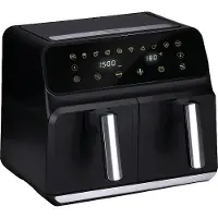 Alpina sport Friteuse à air chaud double Airfryer, 1700 Watt, 8 litres, Noir