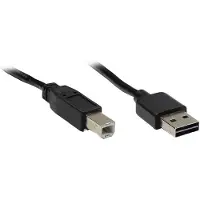 Alcasa USB 2.0 A/B, 3m câble USB A USB B Noir