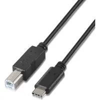 Aisens - câble 3a pour imprimante usb 2.0, type usb-c/m-b/m, noir, 1.0m