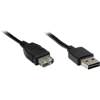 Alcasa Good Connections USB2.0 Verlängerung A-St.-A-Bu. schw. 3m