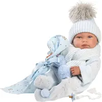 Llorens Baby Doll Tino Blue avec serviette 43 cm