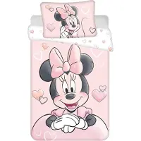 Jerry Fabrics Disney Minnie Mouse Kleinkind Bettbezug Hearts - 100 x 135 cm - Baumwolle - rose