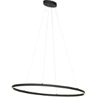 QAZQA Suspension design ovale noire avec LED à intensité variable 3 niveaux - Ovallo