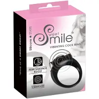 Sweet Smile SMILE Stayer - anneau pénien vibrant - silicone noir