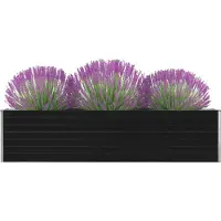 vidaXL Lit surélevé 320 x 40 x 77 cm Acier galvanisé anthracite