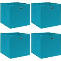 vidaXL Boîtes de rangement 4 pcs. Bleu bébé 32x32x32 cm Tissu
