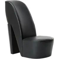 vidaXL Chaise en forme de chaussure à talon haut noir similicuir