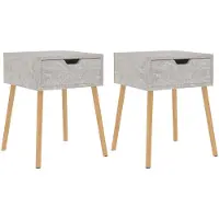 vidaXL Tables de chevet 2 pcs Gris béton 40x40x56 cm Bois d'ingénierie