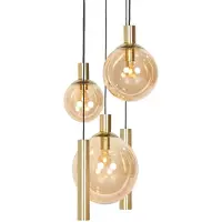 Steinhauer Lampe suspendue Vide Bollique or avec verre ambré