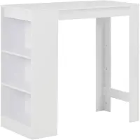 vidaXL Table de bar avec étagère blanc 110x50x103 cm