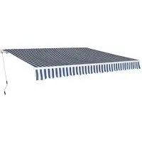 vidaXL Store banne 400 cm bleu/blanc