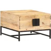 vidaXL Table basse 67x67x45 cm manguier massif