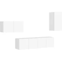vidaXL Ensemble de 4 armoires TV blanc en bois composite