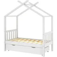 vidaXL Lit d'enfant avec tiroir blanc pin massif 70x140 cm