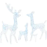 vidaXL Famille de rennes LED Décoration de Noël Acrylique 300 LED Blanc froid