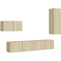 vidaXL Ensemble de 4 meubles TV en bois composite chêne Sonoma
