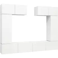 vidaXL 6 Piece TV Cabinet Set White Engineered Wood