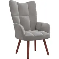 vidaXL Fauteuil relax gris clair velours