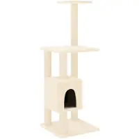 vidaXL Arbre à chat avec colonnes à griffer en sisal Crème 104 cm