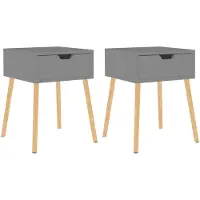 vidaXL Tables de chevet 2 pcs Gris 40x40x56 cm Bois d'ingénierie