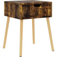 vidaXL Table de chevet chêne fumé 40x40x56 cm Bois d'ingénierie