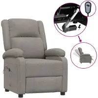 vidaXL Fauteuil relax électrique Tissu Taupe