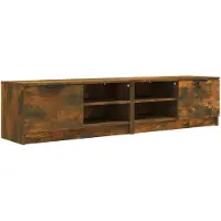 vidaXL Armoires TV 2 pcs. Chêne fumé 80x35x36,5 cm Matériau dérivé du bois