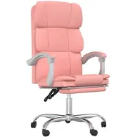vidaXL Chaise de bureau avec fonction chaise longue Rose similicuir