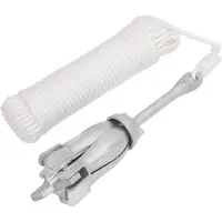 vidaXL Ancre pliable avec corde argenté 6 kg fonte galvanisée à chaud