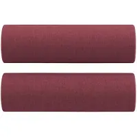 vidaXL Coussins décoratifs lot de 2 Rouge bordeaux Ø15x50 cm Tissu