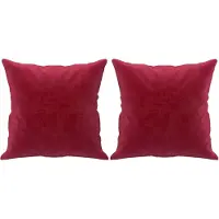 vidaXL Coussins décoratifs lot de 2 Rouge bordeaux 40x40 cm Velours